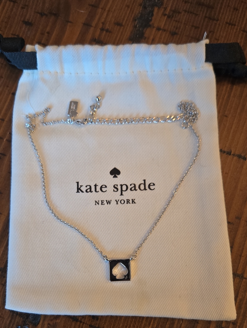 kate spade Silver Necklace with Square Spade Pendant